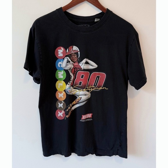 Akoo Other - AKOO Mens Size Medium Black Nascar Graphic T Shirt Streetwear Y2K Vintage